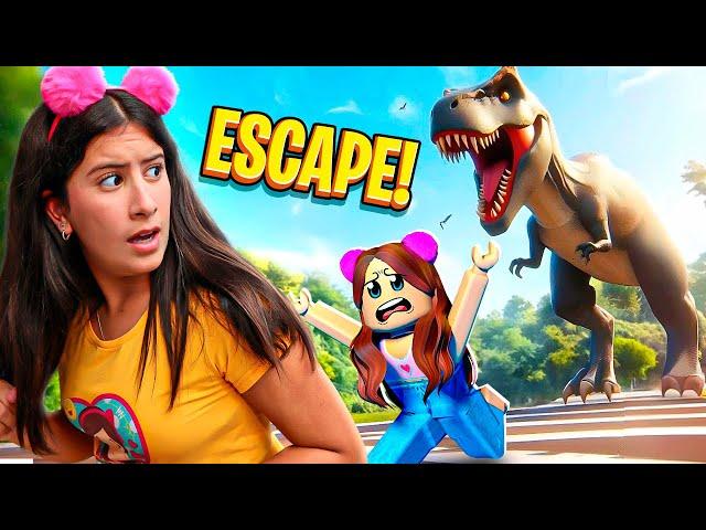 Maria Clara precisa sobreviver ao Parque dos Dinossauros!! Roblox Escape Jurassic Park Obby