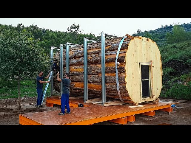 A Man Built a Secret Tiny House But  it's Bathhouse | From Start to Finish by @Wild_Hammer