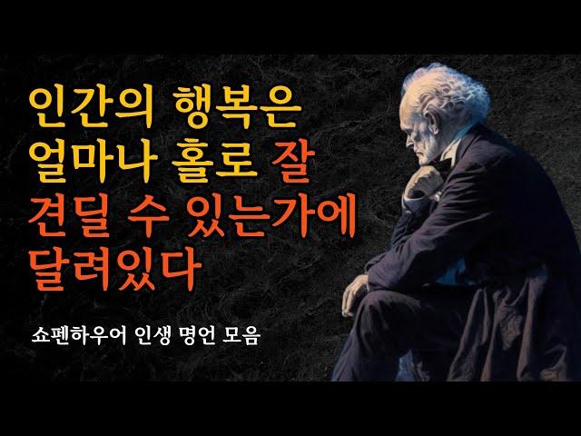 행복은 얼마나 홀로 잘 견딜 수 있는가에 달려있다 | 쇼펜하우어 인생 명언 모음