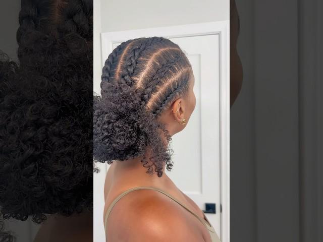 Quick and easy protective hairstyle tutorial feat. cornrows into a fun  #4chair #naturalhair