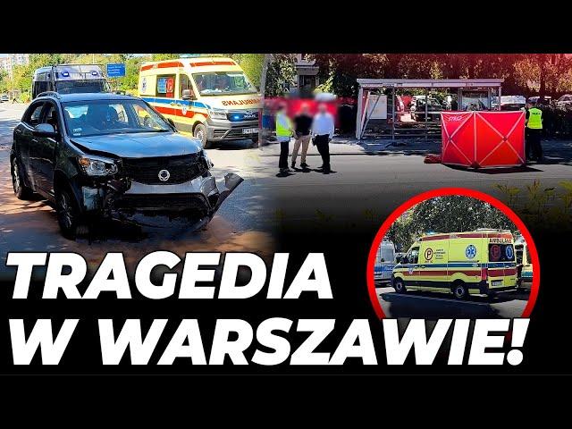 KIEROWCA WJECHAŁ W PRZYSTANEK AUTOBUSOWY W WARSZAWIE!