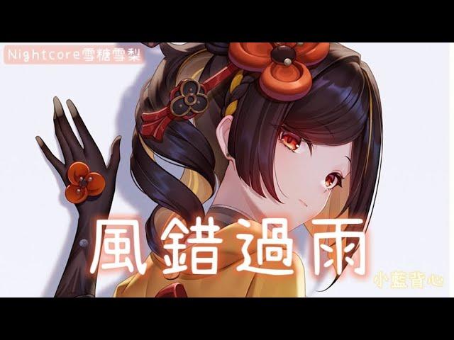  Nightcore  風錯過雨 （lyrics）動態歌詞 #小藍背心#風錯過雨#nightcore