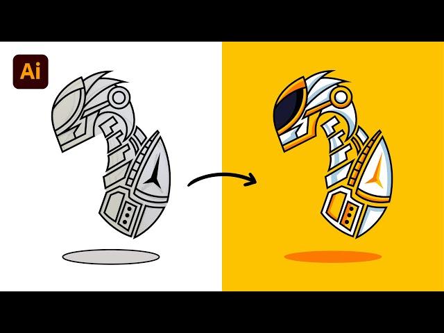 Adobe Illustrator Tutorial: Draw Simple Cyberpunk Robot from Sketch | Hiru Designs