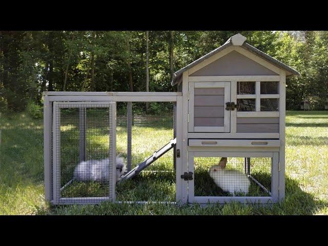 Aivituvin Outdoor Big Bunny Hutch with No Leak Tray XZ7002