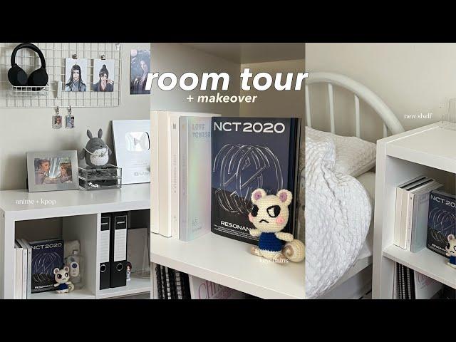 aesthetic room tour + makeover kpop album collection, diy keychains, shopping for a new shelf