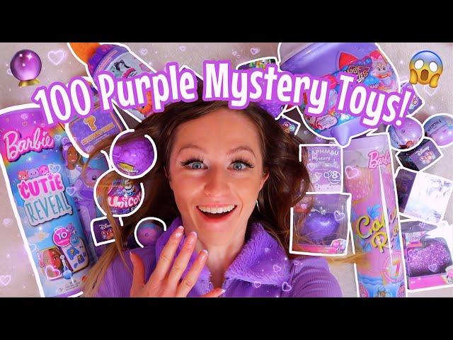 UNBOXING 100 *PURPLE ONLY* MYSTERY TOYS!!️ (MAGIC MIXIES, BARBIE, APHMAU, NANO PODS ETC!🫢)