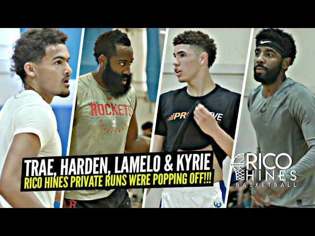 LaMelo Ball, Kyrie Irving, Trae Young & James Harden Go OFF At Rico Hines Private Runs!!