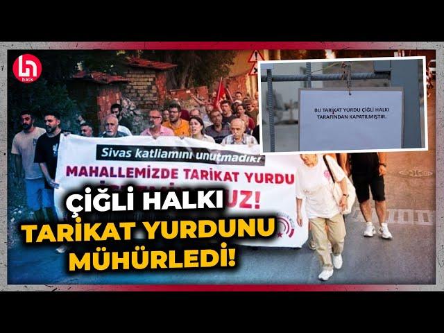 İzmir-Çiğli'de mahalleli tarikat yurdunun kapısına mühür vurdu!