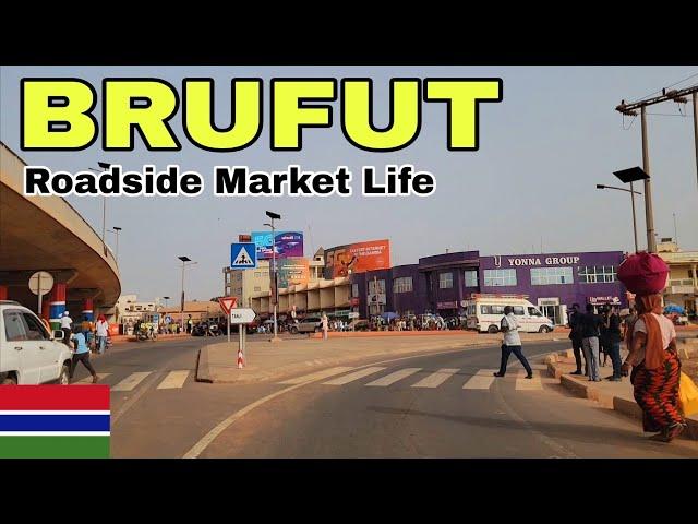 Brusubi Turntable Evening Rush | Drive to Brufut Gambia Roadside Market Life Drive 2025 Africa