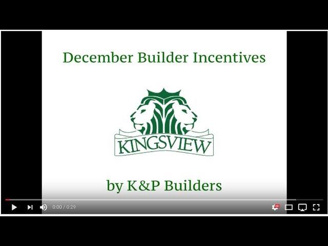 December Builder Incentives - K&P Builders at Kingsview, Charles County New Homes