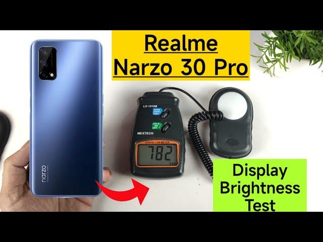 Realme Narzo 30 Pro Display Brightness Test Using Lux Meter 