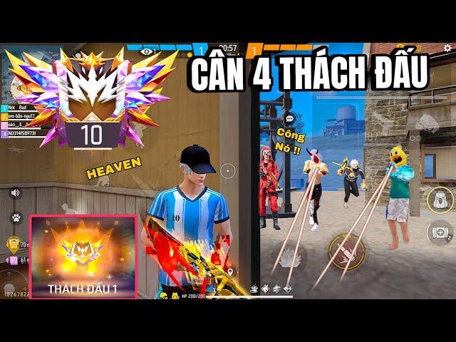 FREE FIRE | CÂN 4 Đỉnh Cao Ở Rank THÁCH ĐẤU Tử Chiến 200 Của HEAVEN⭐️