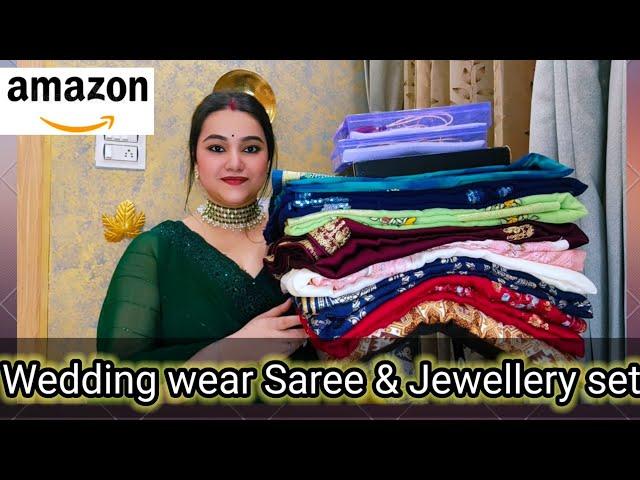 Amazon upto 80% off Wedding wear Saree & Jewellery set haul @poojachoyalshorts