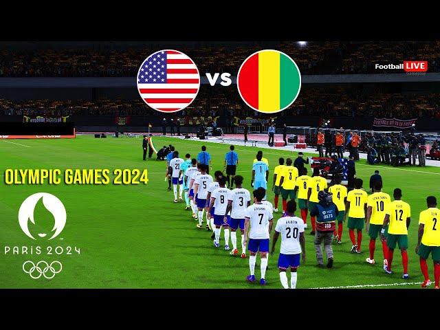 USA vs GUINEA | Olympic Games PARIS 2024 | Full Match All Goals | Realistic PES Gameplay