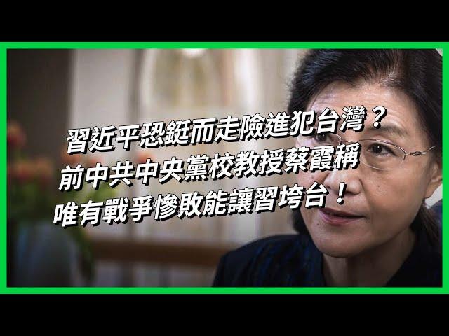 習近平恐鋌而走險進犯台灣？前中共中央黨校教授蔡霞稱，唯有戰爭慘敗能讓習垮台！【TODAY 看世界｜人物放大鏡】