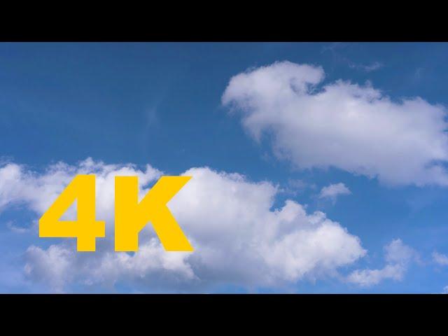 4K Clouds in a Blue Sky (10 minute long time lapse)