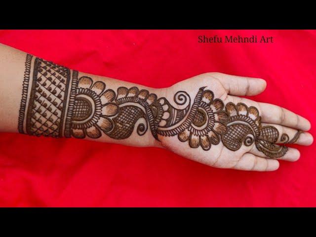 Simple arabic mehndi designs for front hands