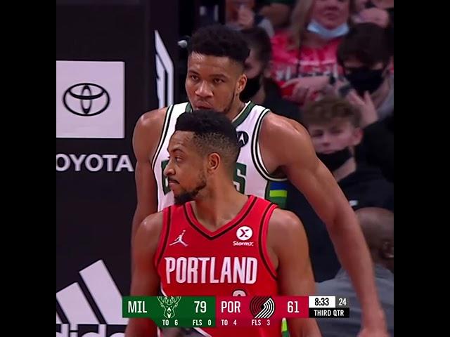 Giannis just makes the entire Portland hear it  #shorts