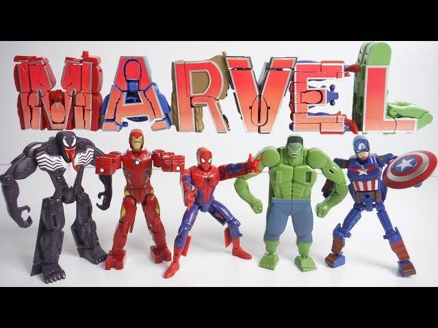 transform!! MOJIBAKERU MARVEL Complete Box "unboxing" IRON MAN CAPTAIN AMERICA SPIDER-MAN HULK GROOT