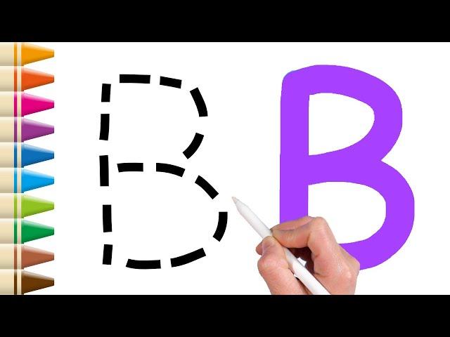 [ABC for Kids] Learn Alphabet | How to write alphabets along dotted lines | learn words