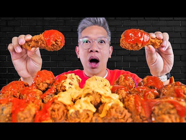 MUKBANG AYAM GORENG SAUS KEJU, SAMBAL, BARBERQUE!!