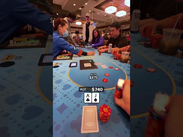 Three way ALL IN! #poker #shorts