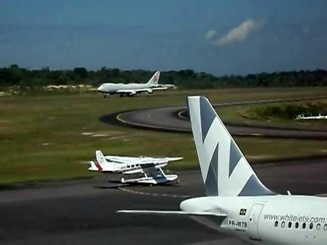 TMA manaus decolagem do 747-4R7F da CARGOLUX em manaus