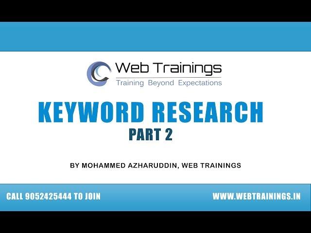 Digital Marketing Tutorial  -  Keyword Research Basics Part 5