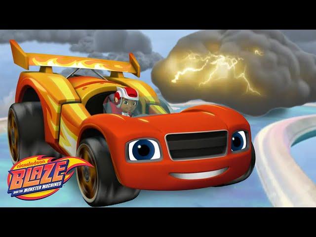 Race Car Blaze Flies Through A Storm   | Blaze and the Monster Machines