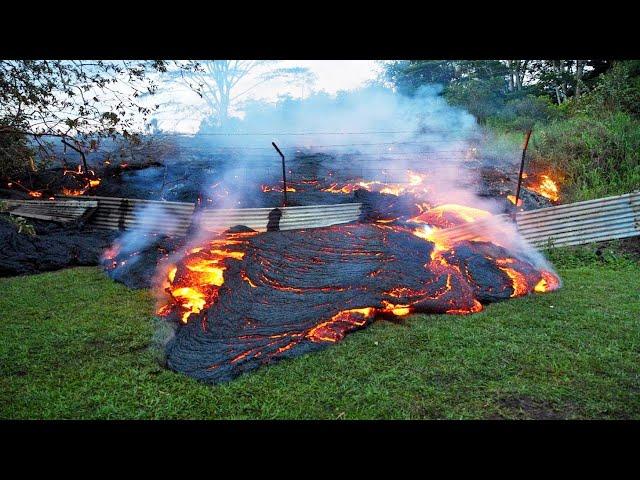 LAVA IN ACTION. Horror from the underworld. Lava flows! The power of nature