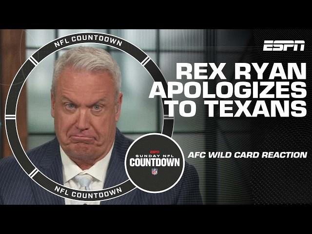 Rex Ryan APOLOGIZES to the Texans after Wild Card win over Chargers  | NFL Countdown