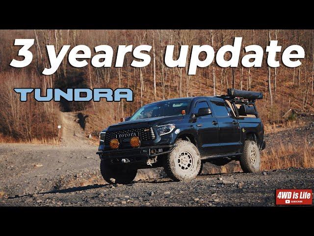 Toyota Tundra 3 years ownership update - 37s, Dobinson leafs, Xtrusion Overland bed rack, Softopper