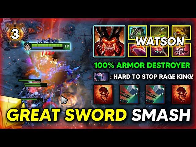 GREAT SWORD SMASH HARD CARRY By Watson Wraith King With Armor Reduction Build | 7.37e DOTA 2