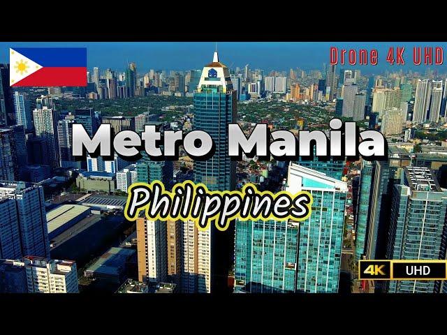 Flying over Metro Manila Philippines