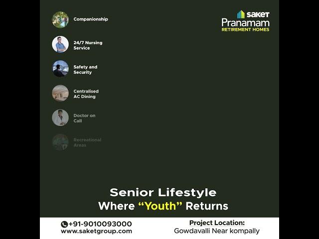 Gated Community Retirement Homes in Hyderabad - Saket Pranamam