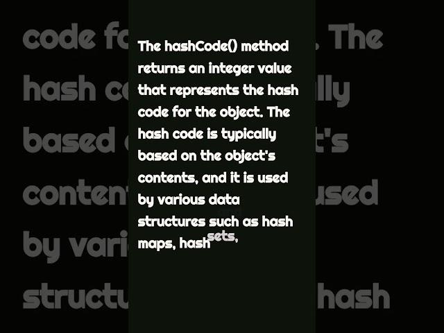 Hash method in Java