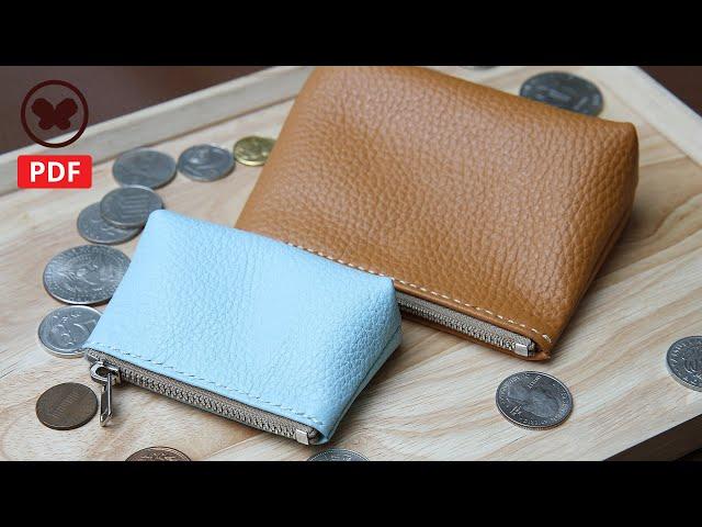 Making a leather coin purse, coin pouch (Free PDF pattern) 가죽 동전지갑 만들기