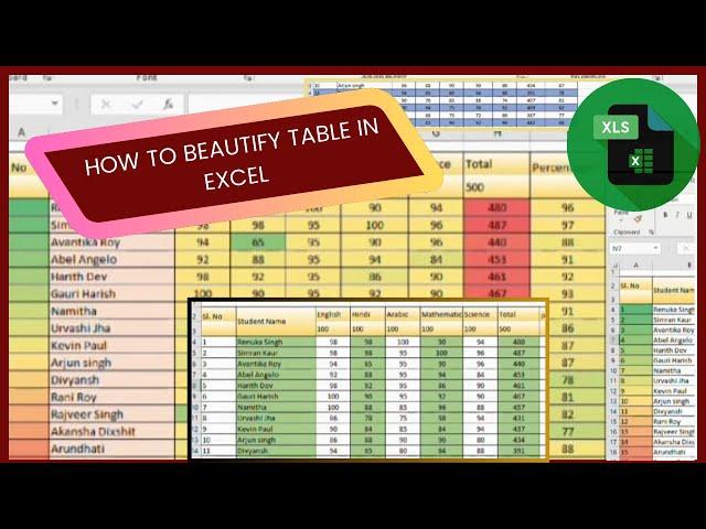 Colour Your Data: Creative Ways to Beautify Excel Tables| Excel Tutorial| Explained in English|