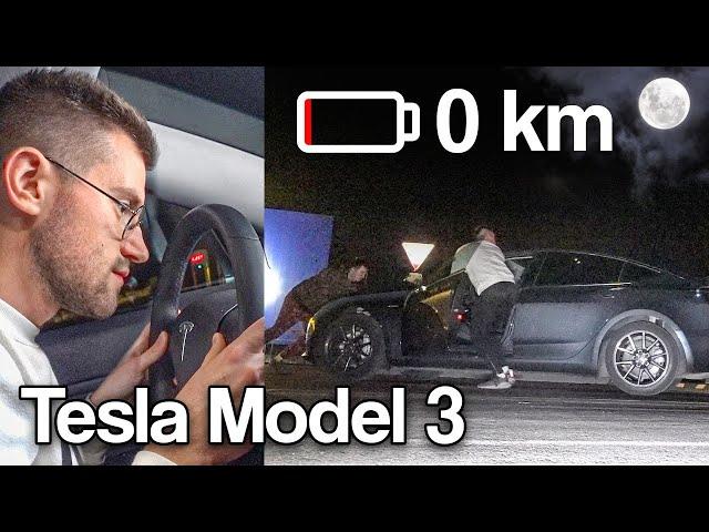 What happens when you run out of battery in a Tesla *test*