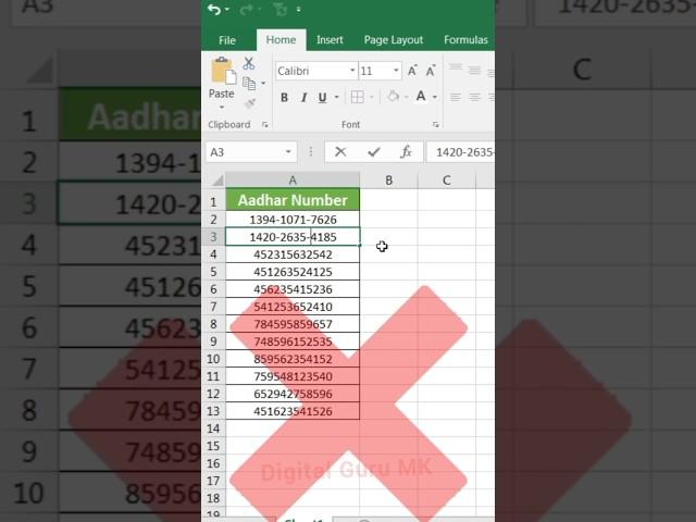 How to use hyphen between numbers #excel  #shorts