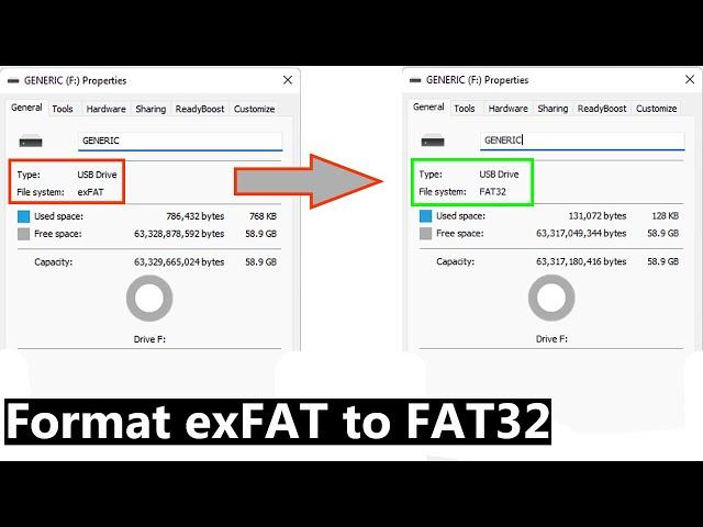 How To Format USB to FAT32 | Format exFAT to FAT32