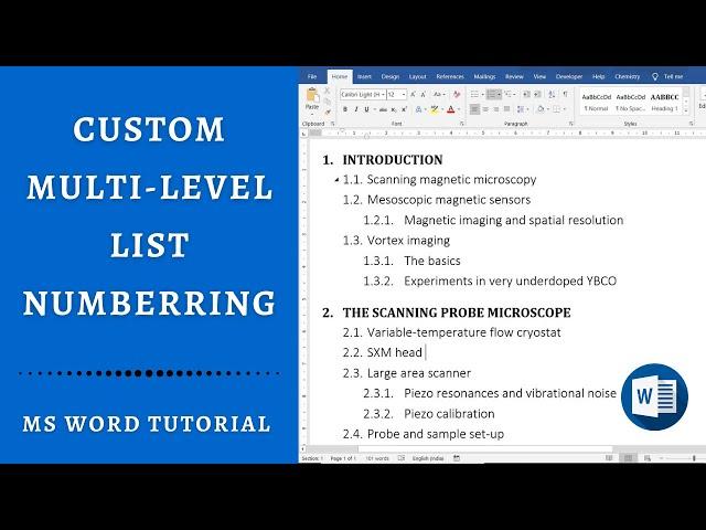 How to create & modify Multilevel list in Word: Step by step tutorial on heading numbering in Word