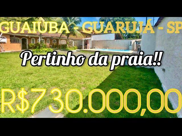 Casa com piscina no Guaiuba ao lado da praia do tombo em Guarujá - SP