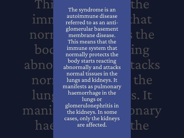 What Is Goodpasture Syndrome? #shorts