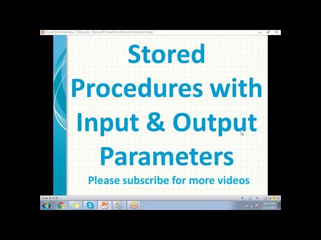 SQL Stored procedures with output parameters