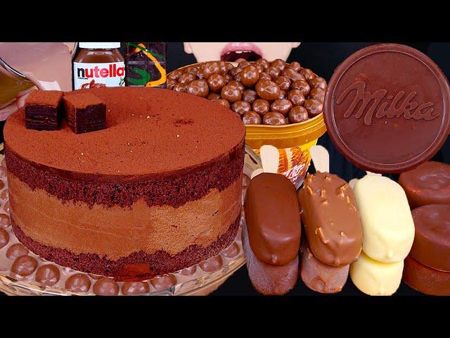 ASMR MALTESERS DUBAI CHOCOLATE ICE CREAM NUTELLA DESSERT MUKBANG두바이 초콜릿 먹방ドバイチョコレート 咀嚼音EATING SOUNDS