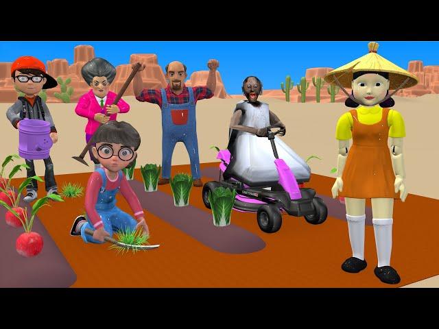 Scary Teacher 3D vs Squid Game Nick and Tani the Best Troll of MissT or 5 Times Challenge