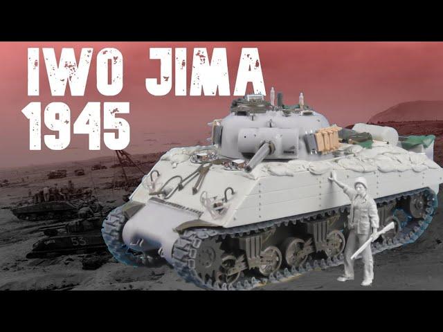 1/35 USMC Iwo Jima M4A3 Sherman / Asuka Model and PanzerArt resin