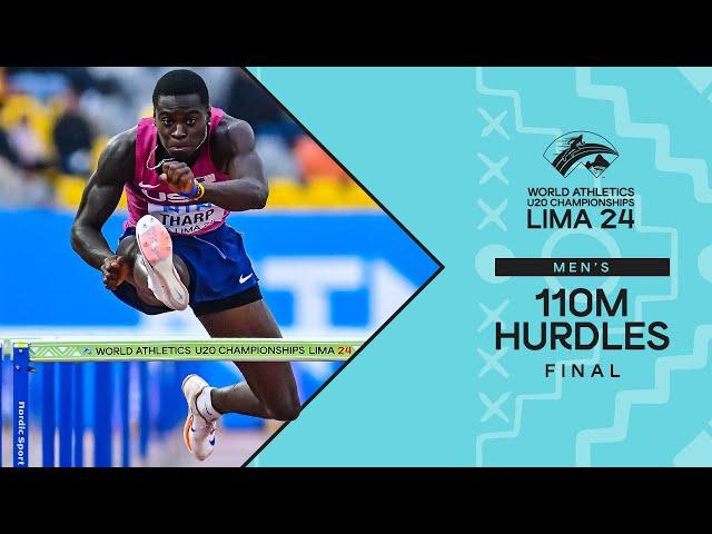 Tharp  dominates 110m hurdle final with 13.05 | World Athletics U20 Championships Lima 24