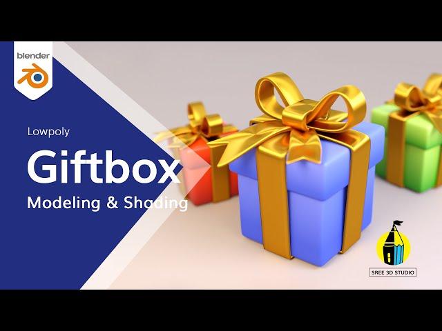 blender Gift box modeling and shading